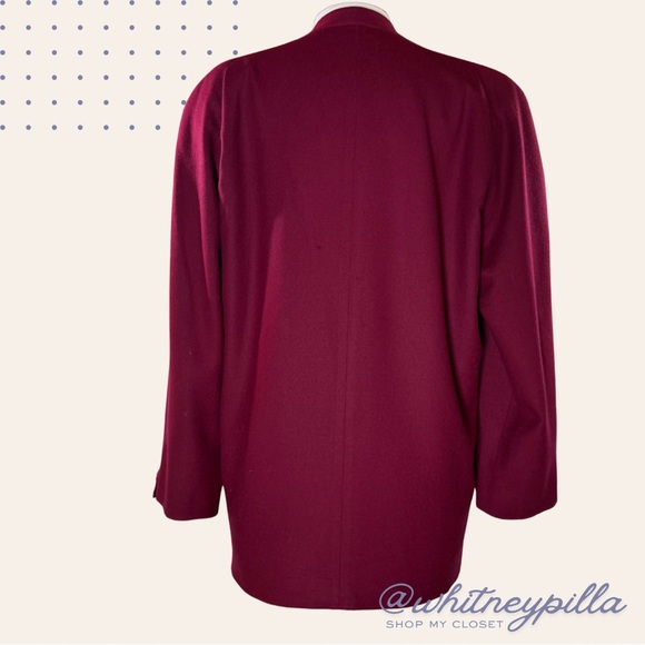 Vintage Christian Dior Separates red 100% Wool oversized Blazer Jacket size 8 - Picture 3 of 14